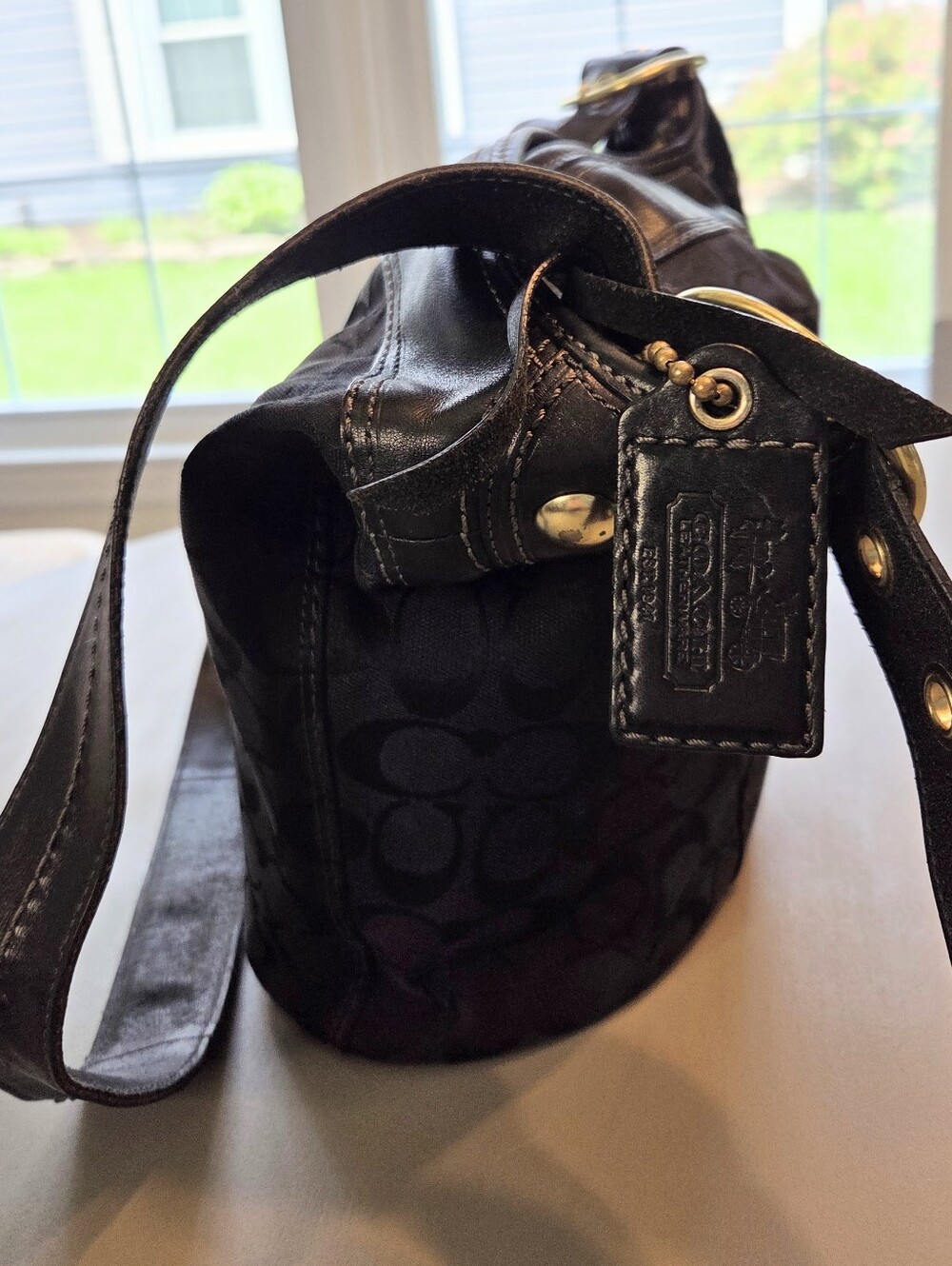 Coach Madison Sophia Monogram Black Canvas and Leather Crossbody Bag - Picture 8 of 15
